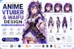 create anime character design vtuber avatar and waifu art