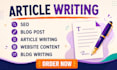 do SEO for blog posts, copywriting, content writing, article writing, email copy