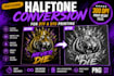 create, vectorize print ready halftone artwork for dtf and dtg printing