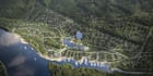 create photorealistic waterfront master plan rendering 3d urban site planning