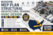 mep plan structural and architectural drawing hvac design in mi tn VA
