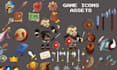 create unique pixel game assets icons rpg props object items UI character design