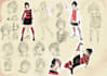 draw a manga character sheet and turnaround animation