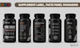 design supplement label packaging with 3d mockup