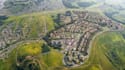 render 3d aerial master plan layout, urban development, landscape visualization