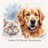 do custom pet portrait, dog portrait, cat portrait illustration