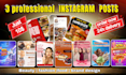 design 3 eye catching instagram facebook and tiktok posts in 24 hours