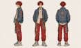hand drawn character turnaround pose and expression sheets