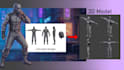 create custom 3d character models, textures and rigging