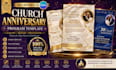 church anniversary program template design, editable canva church program