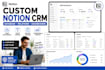 build notion CRM with database, relations and dashboards