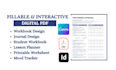 design digital fillable interactive pdf, coaching canva workbook journal