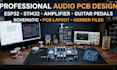 do audio electronics schematic pcb design esp32 stm32 amplifier guitar pedals