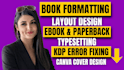 do book formatting, layout design, typesetting, and KDP cover design
