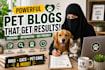 write SEO pet blog posts, dog and cat articles