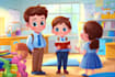 illustrate a children book with consistent characters