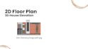 draw 2d floor plan and 3d house elevation in autocad