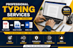 do PDF to word typing, image to word typing and copy typing