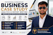 write a professional business case study analysis and report