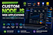 build a custom node js web application with mysql database