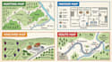 design hunting map,  indoor map , marina map, vineyard map, route map