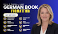 do german book formatting, kindle, format ebook, paperback layout and amazon KDP