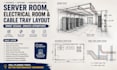 design server room layout, electrical room plan and cable tray layout