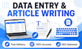 do data entry and article writing