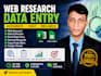 do accurate data entry, web research and excel data entry