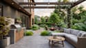 do backyard landscape design, 3d patio, pergola pool, garden landscape rendering