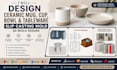 design ceramic mug, cup, bowl and tableware slip casting mold, 3d mold design