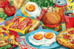 do a food pop art illustration