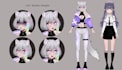 design vtuber model, live2d vtuber rigging, anime character design, live2d model