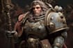 draw a cinematic warhammer 40k space marine portrait