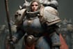 draw a grimdark warhammer 40k inspired character illustration
