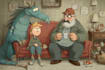 draw a cartoon illustration