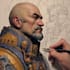 design a custom space warrior character with epic armor and weapons