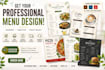design a modern and professional restaurant food menu
