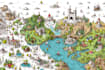 create doodle illustrated vector map