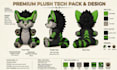 design custom plushie reference sheet stuffed toy animal character tech pack ych