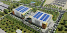design cgi smart logistics hub,3d warehouse rendering,industrial complex archviz