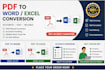 convert PDF to word or excel manually