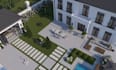 do 3d fire pit design, 3d balcony, backyard, patio pool, 3d landscape design