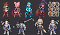 design pixel art characters vfx sprite retro rpg game sprite sheet
