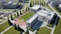 3d masterplan conceptual render,site cgi visual from site layout,map to 3d model
