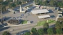 refined 3d gas, petrol,fire station layout design, commercial environment render