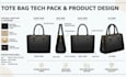design tote bag, handbag, backpack tech pack for manufacturing