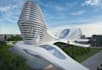 innovative futuristic architecture,parametric building design,3d exterior render