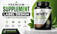 design premium supplement label and bottle packaging design