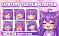 draw cute chibi twitch emotes, sub badges and discord emojis